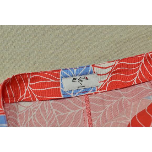 Untuckit Women's Red Lyocell Leaf Print Wrap Skirt Midi Regular Size S - Picture 6 of 8